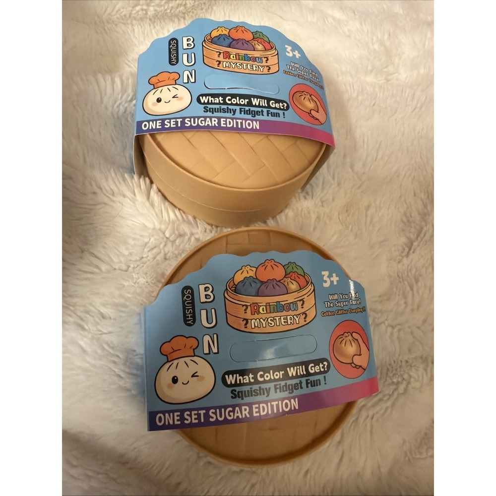 Bun Rainbow Mystery Squishy Dumpling Sugar Edition XL Fidget Toy 2 Pack NEW